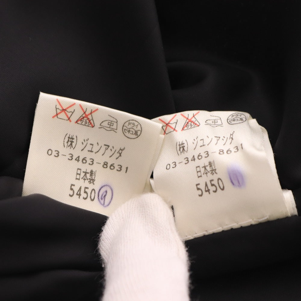 ■ ジュンアシダ スーツ セットアップ ジャケット 膝丈スカート 長袖 PA9306 トップス ボトムス 日本製 丸襟 レディース 9 ブラック