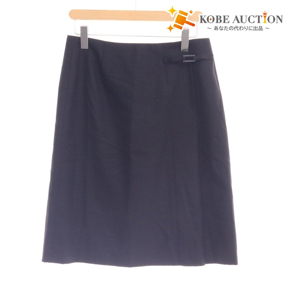 ■ アクリス ひざ丈スカート ボトムス スリット ベルト レディース 13 ブラック