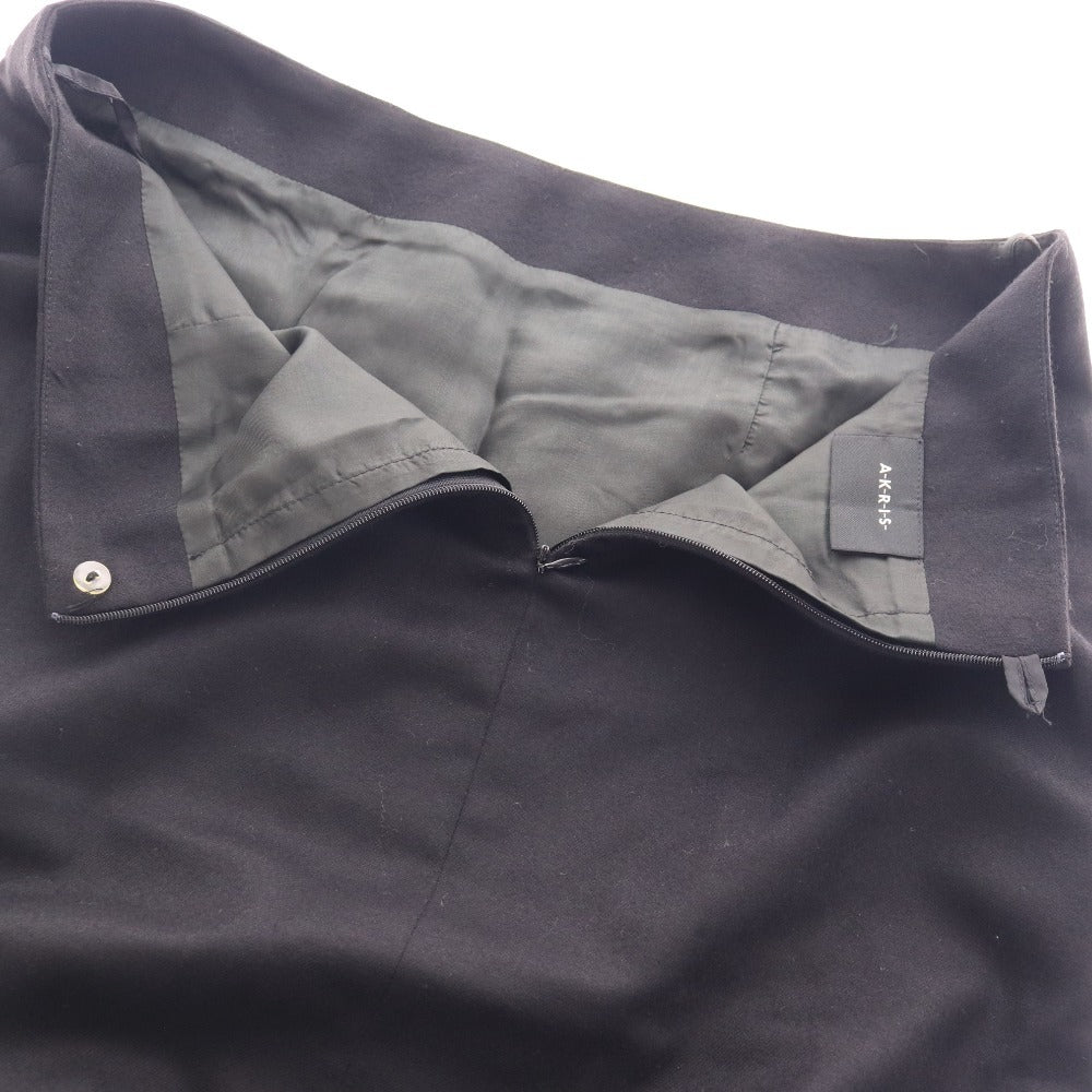 ■ アクリス ひざ丈スカート ボトムス スリット ベルト レディース 13 ブラック