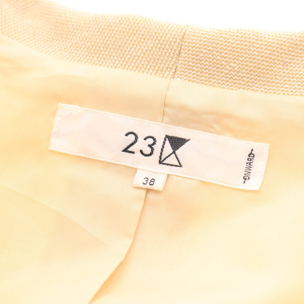 ■ 23区 セットアップ スーツ ジャケット ロングスカート 長袖 隠しボタン ラメ生地 フレア レディース 38 ライトベージュ