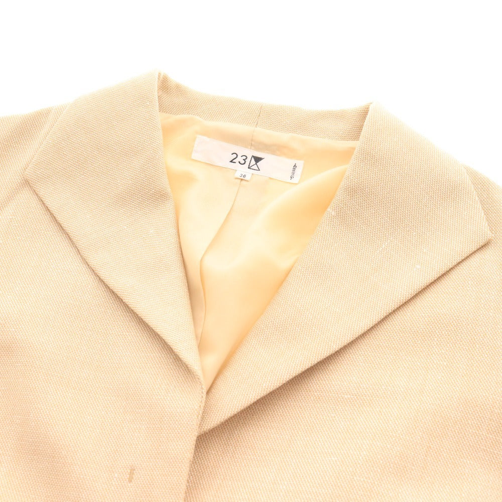 ■ 23区 セットアップ スーツ ジャケット ロングスカート 長袖 隠しボタン ラメ生地 フレア レディース 38 ライトベージュ