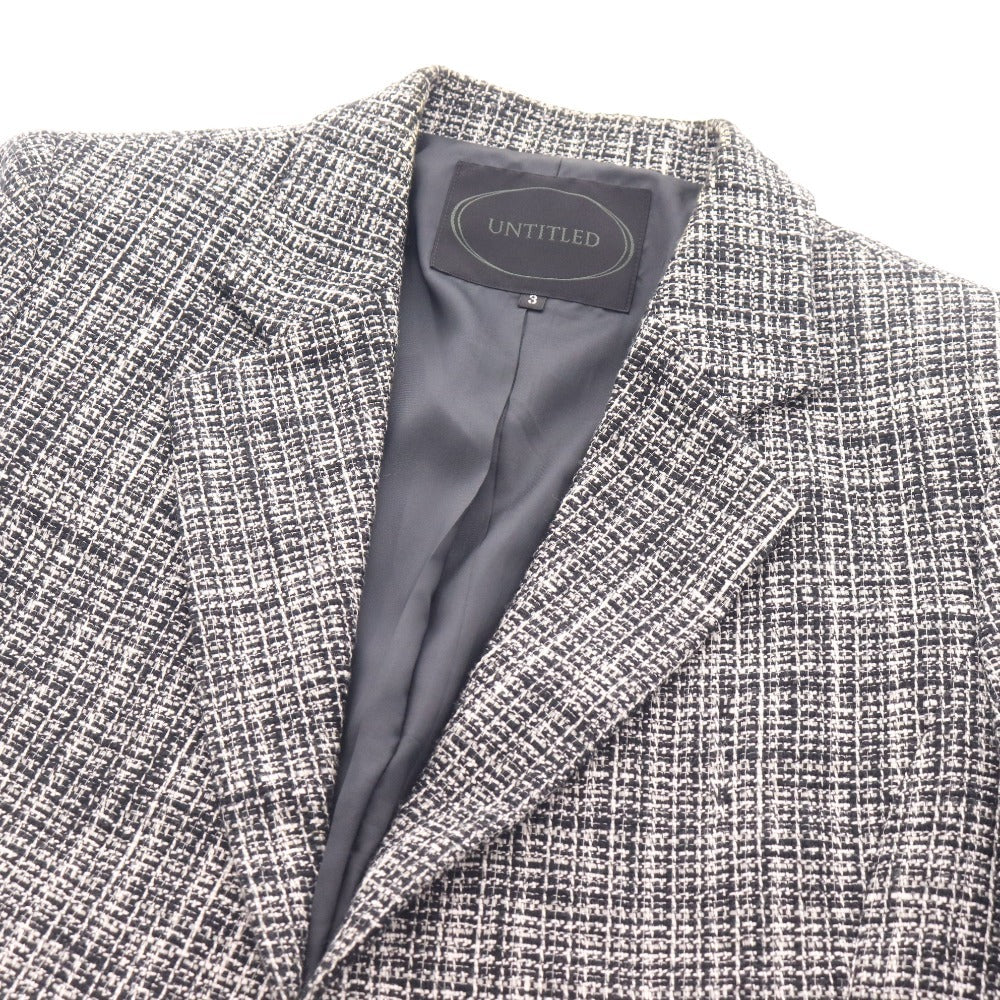 ■ アンタイトル セットアップ スーツ ジャケット ひざ丈スカート 長袖 トップス ボトムス ツイード フレア レディース 3 2 ブラック系