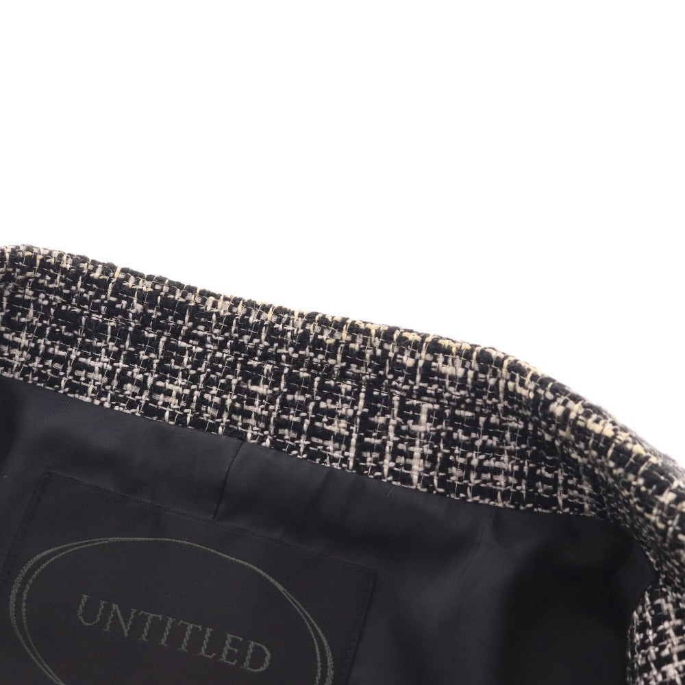 ■ アンタイトル セットアップ スーツ ジャケット ひざ丈スカート 長袖 トップス ボトムス ツイード フレア レディース 3 2 ブラック系