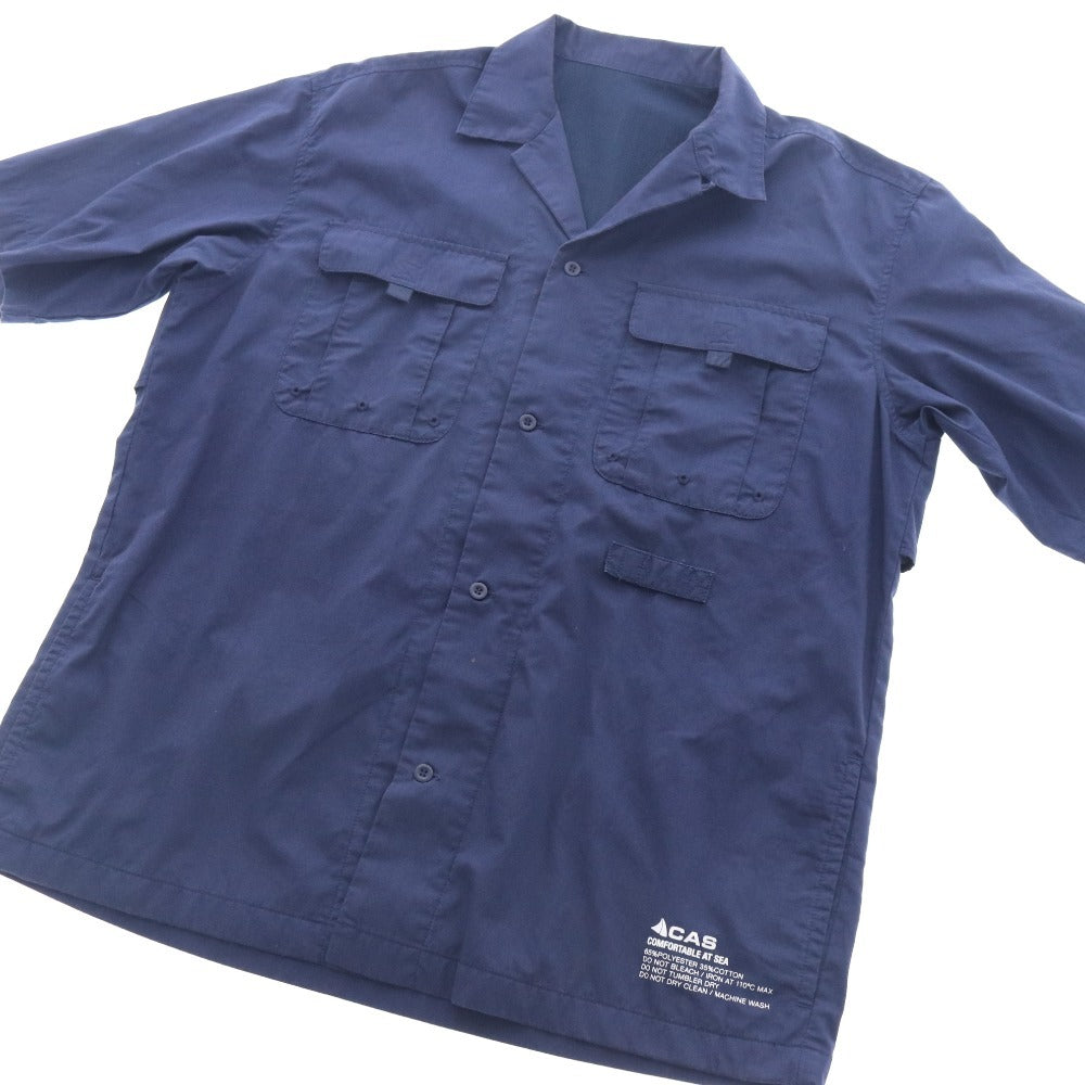 ■ ベイフロー ジャケット 半袖 アウター 無地 ボタン ポケット メッシュ メンズ 4 ネイビー系