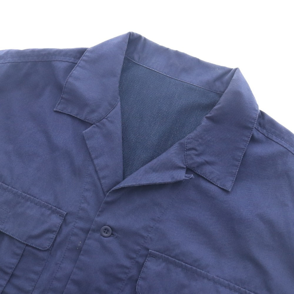 ■ ベイフロー ジャケット 半袖 アウター 無地 ボタン ポケット メッシュ メンズ 4 ネイビー系