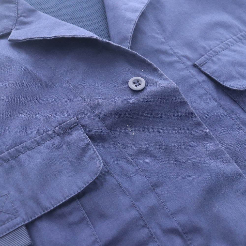 ■ ベイフロー ジャケット 半袖 アウター 無地 ボタン ポケット メッシュ メンズ 4 ネイビー系