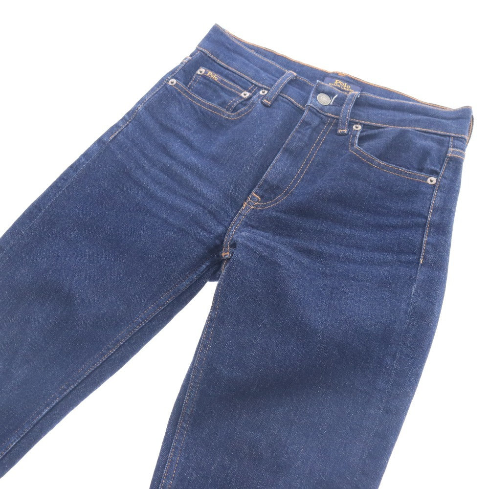 ■ ポロ ラルフローレン デニムパンツ ジーパン ボトムス ストレート レディース 26R ネイビー系