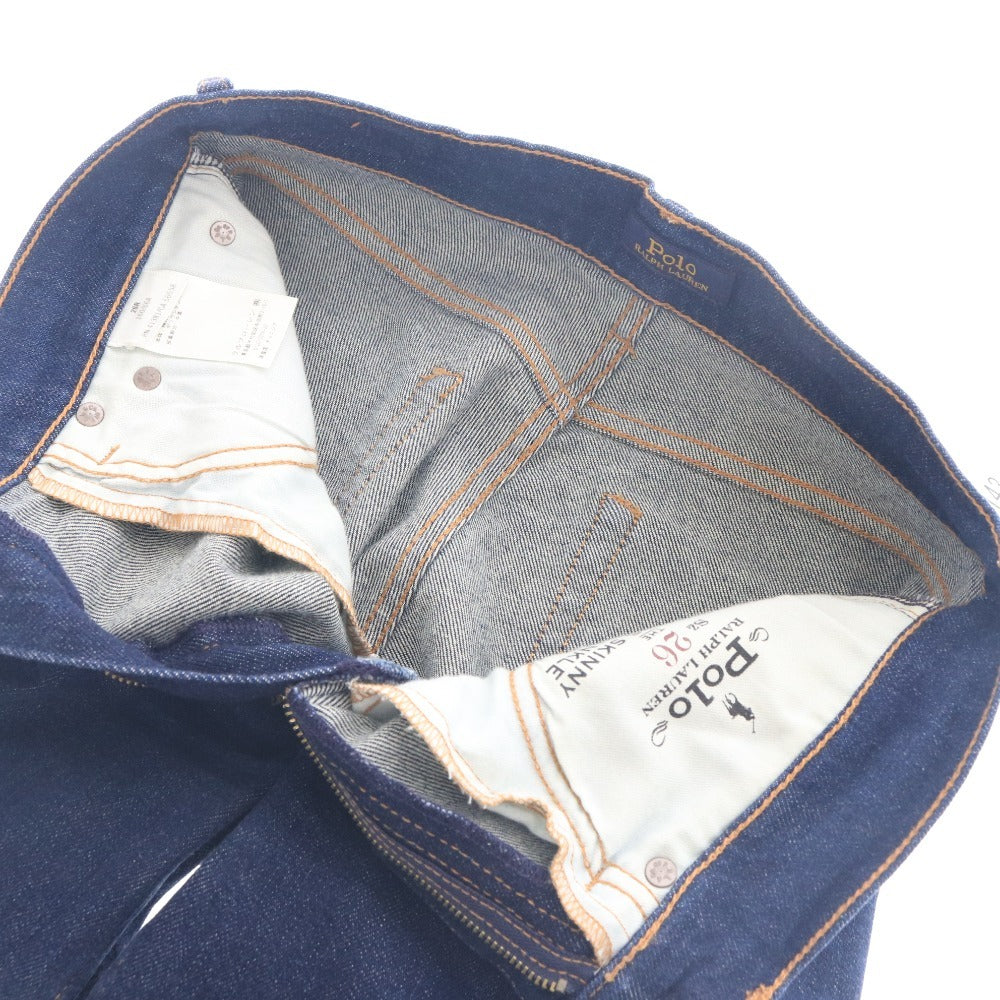 ■ ポロ ラルフローレン デニムパンツ ジーパン ボトムス ストレート レディース 26R ネイビー系