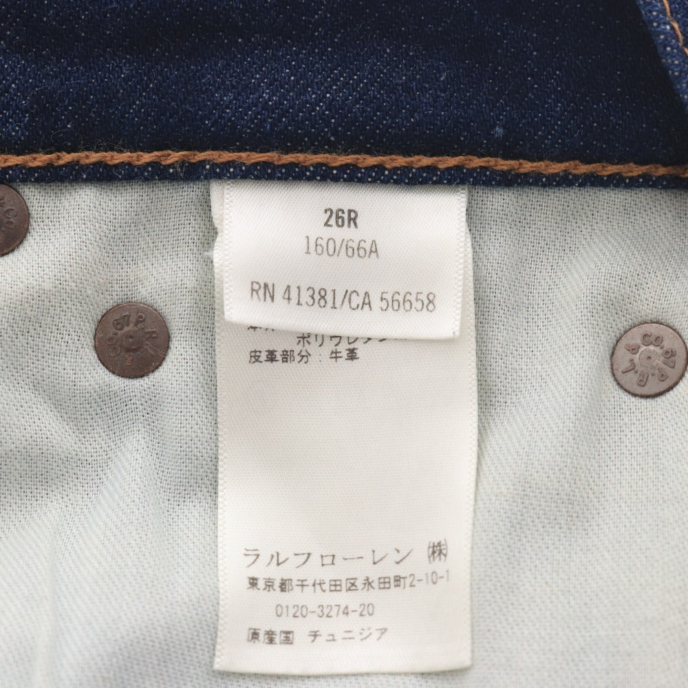 ■ ポロ ラルフローレン デニムパンツ ジーパン ボトムス ストレート レディース 26R ネイビー系