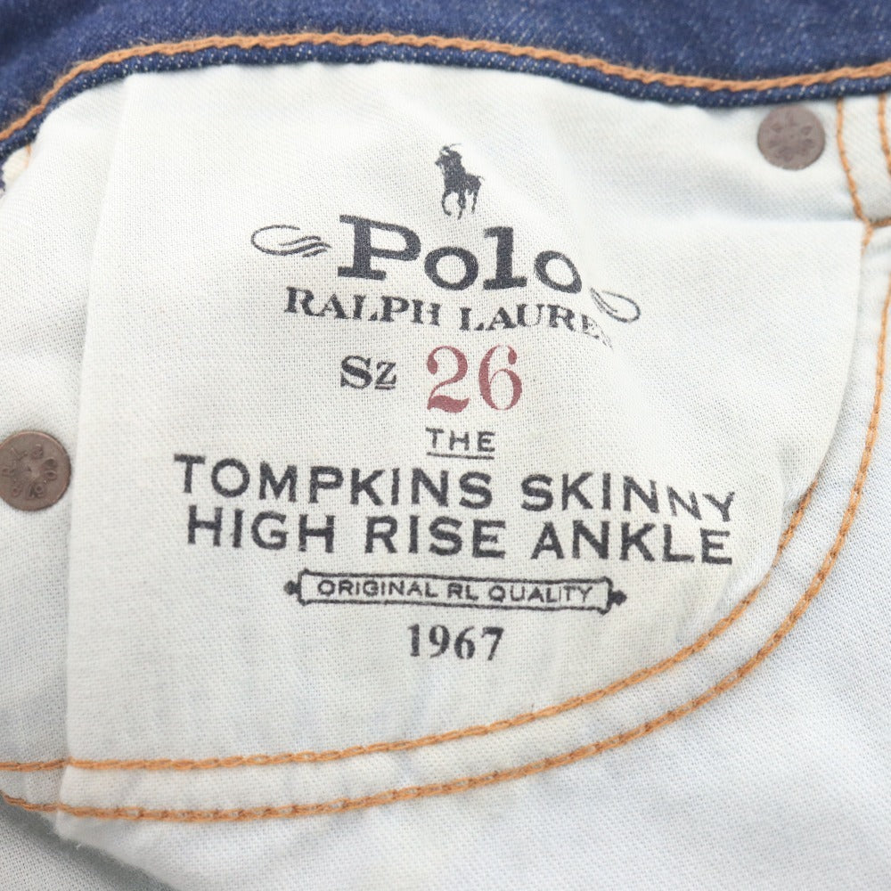 ■ ポロ ラルフローレン デニムパンツ ジーパン ボトムス ストレート レディース 26R ネイビー系
