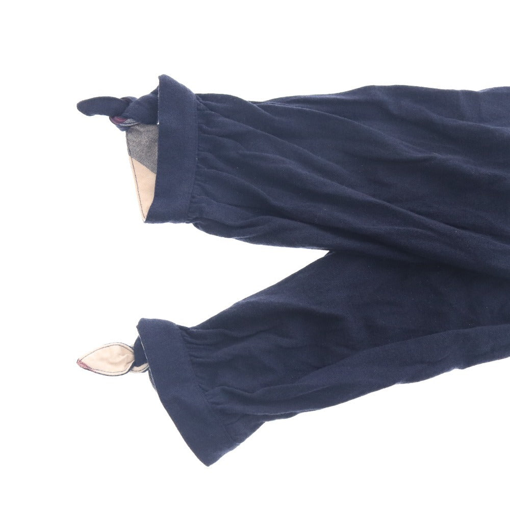 ■ ブルーレーベル ニット カーディガン 長袖 アウター 無地 丸首 レディース 38 ダークネイビー