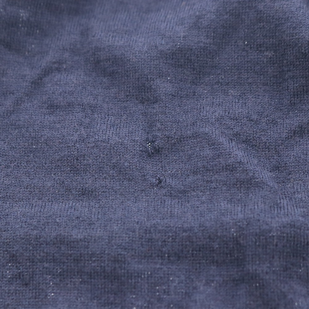 ■ ブルーレーベル ニット カーディガン 長袖 アウター 無地 丸首 レディース 38 ダークネイビー