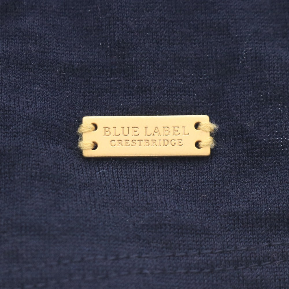 ■ ブルーレーベル ニット カーディガン 長袖 アウター 無地 丸首 レディース 38 ダークネイビー