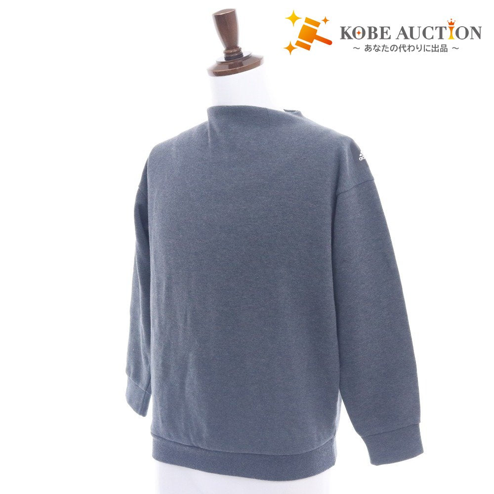 ■ アディダス トレーナー 長袖 トップス 無地 チャック 丸首 メンズ レディース S ダークグレー系