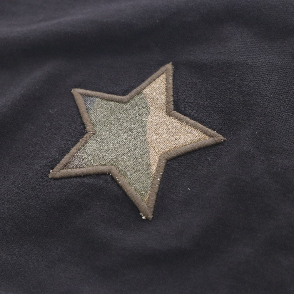 ■ ハイドロゲン Tシャツ 半袖 トップス 無地 星型パッチ 裏17パッチ 迷彩柄 丸首 メンズ レディース 3XL ブラック