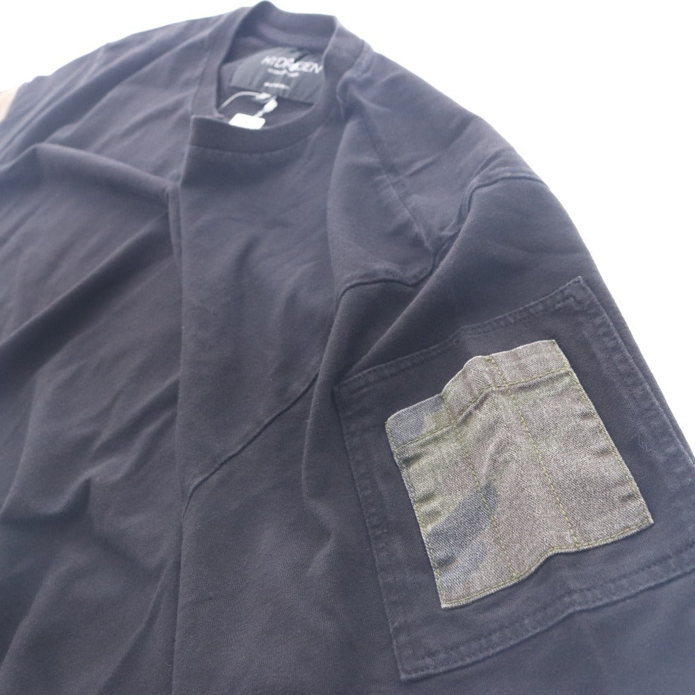 ■ ハイドロゲン Tシャツ 半袖 トップス 無地 星型パッチ 裏17パッチ 迷彩柄 丸首 メンズ レディース 3XL ブラック