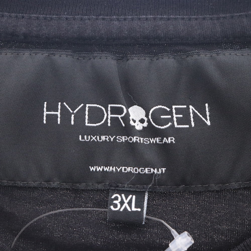 ■ ハイドロゲン Tシャツ 半袖 トップス 無地 星型パッチ 裏17パッチ 迷彩柄 丸首 メンズ レディース 3XL ブラック