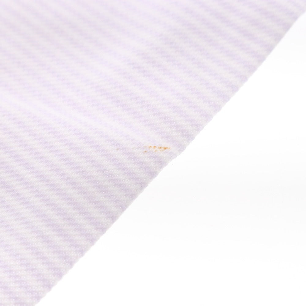 ■ ダンヒル シャツ 長袖 トップス ボーダー コットン100％ ボタン メンズ S ホワイト ライトパープル系