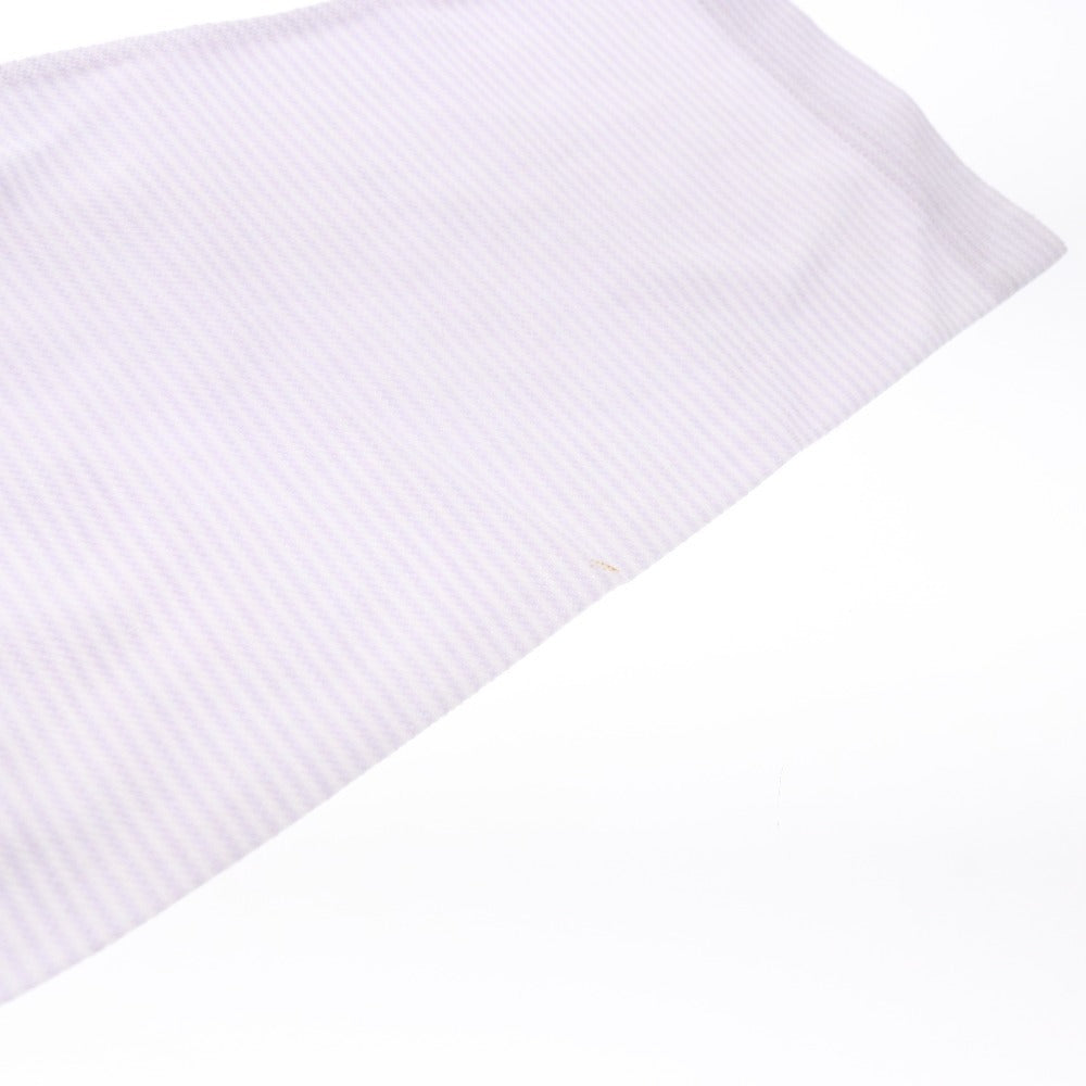 ■ ダンヒル シャツ 長袖 トップス ボーダー コットン100％ ボタン メンズ S ホワイト ライトパープル系