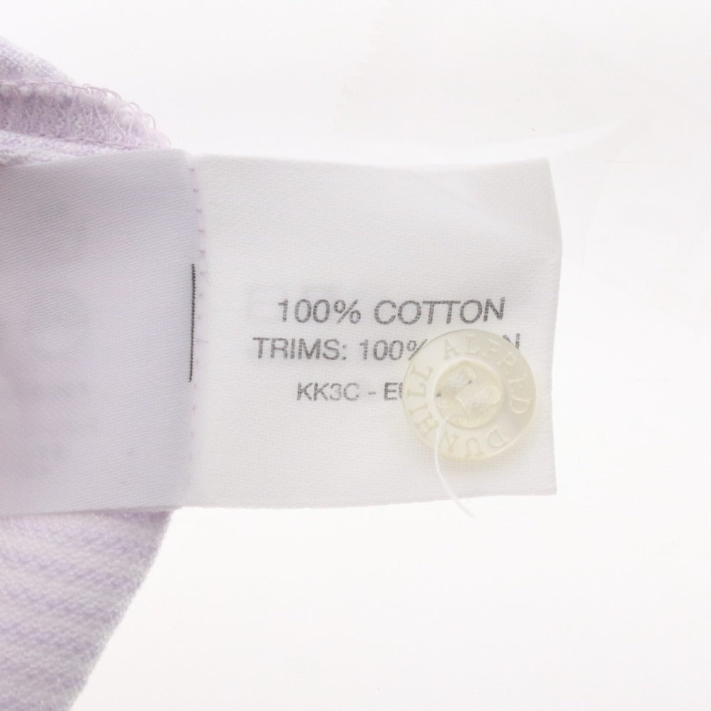 ■ ダンヒル シャツ 長袖 トップス ボーダー コットン100％ ボタン メンズ S ホワイト ライトパープル系