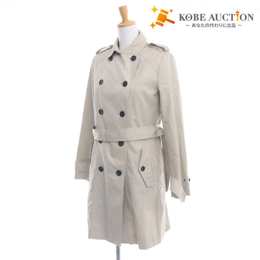 ■ ポールスミス トレンチ コート アウター ボタン ポケット ベルト 無地 レディース 40 ライトベージュ