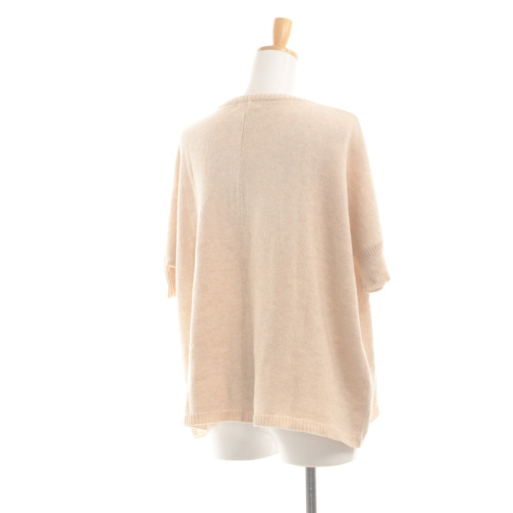 ■ Apple House Abuchi Sweater Knit Pullover Short Sleeve Top Relaxed Fit Made in Japan Women's One-Size Equivalent Light Beige
