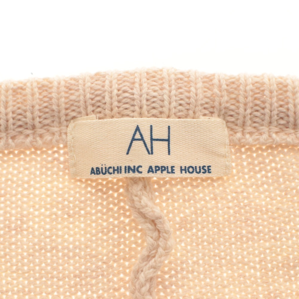 ■ Apple House Abuchi Sweater Knit Pullover Short Sleeve Top Relaxed Fit Made in Japan Women's One-Size Equivalent Light Beige