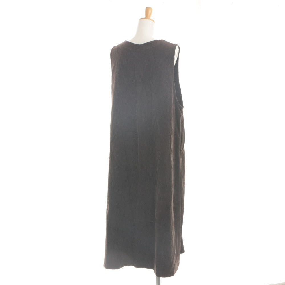■ APPLE HOUSE Abuchi Long Dress Jumper Skirt Sleeveless Top V-neck Women's Approximately XL Dark Brown