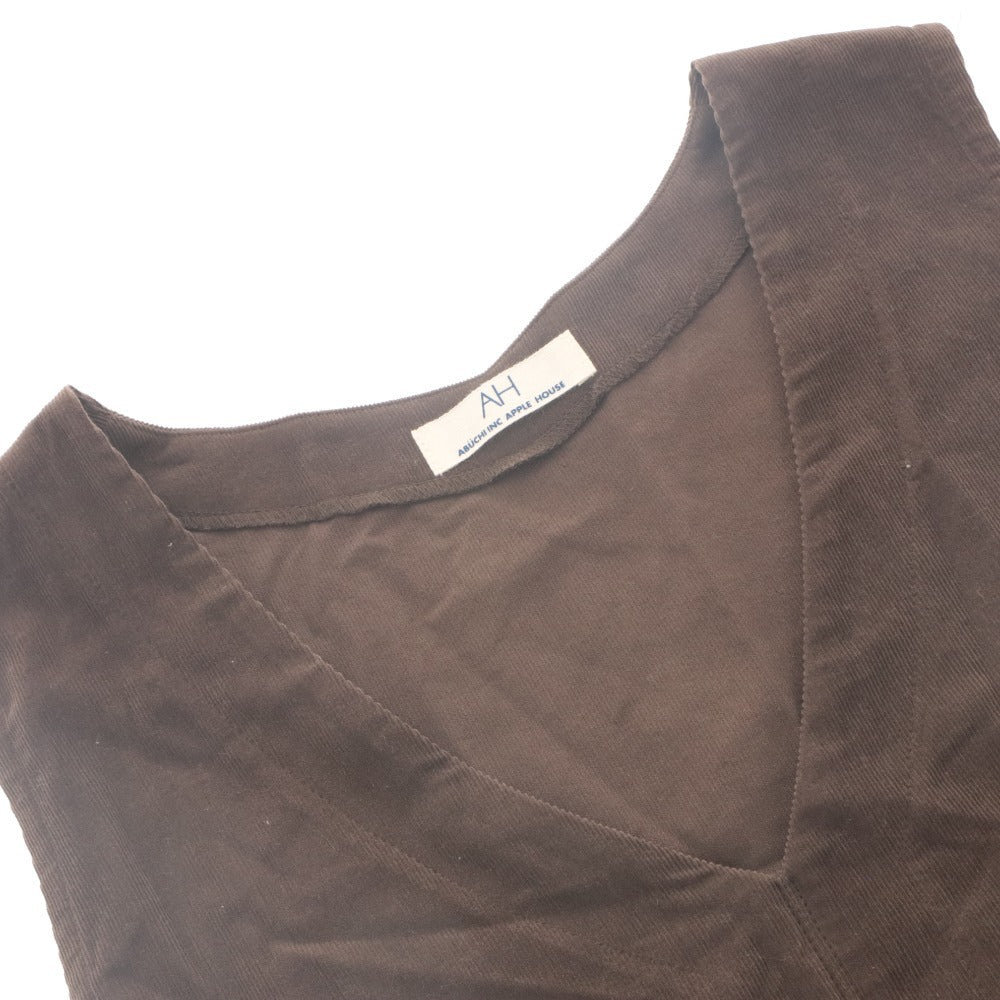 ■ APPLE HOUSE Abuchi Long Dress Jumper Skirt Sleeveless Top V-neck Women's Approximately XL Dark Brown