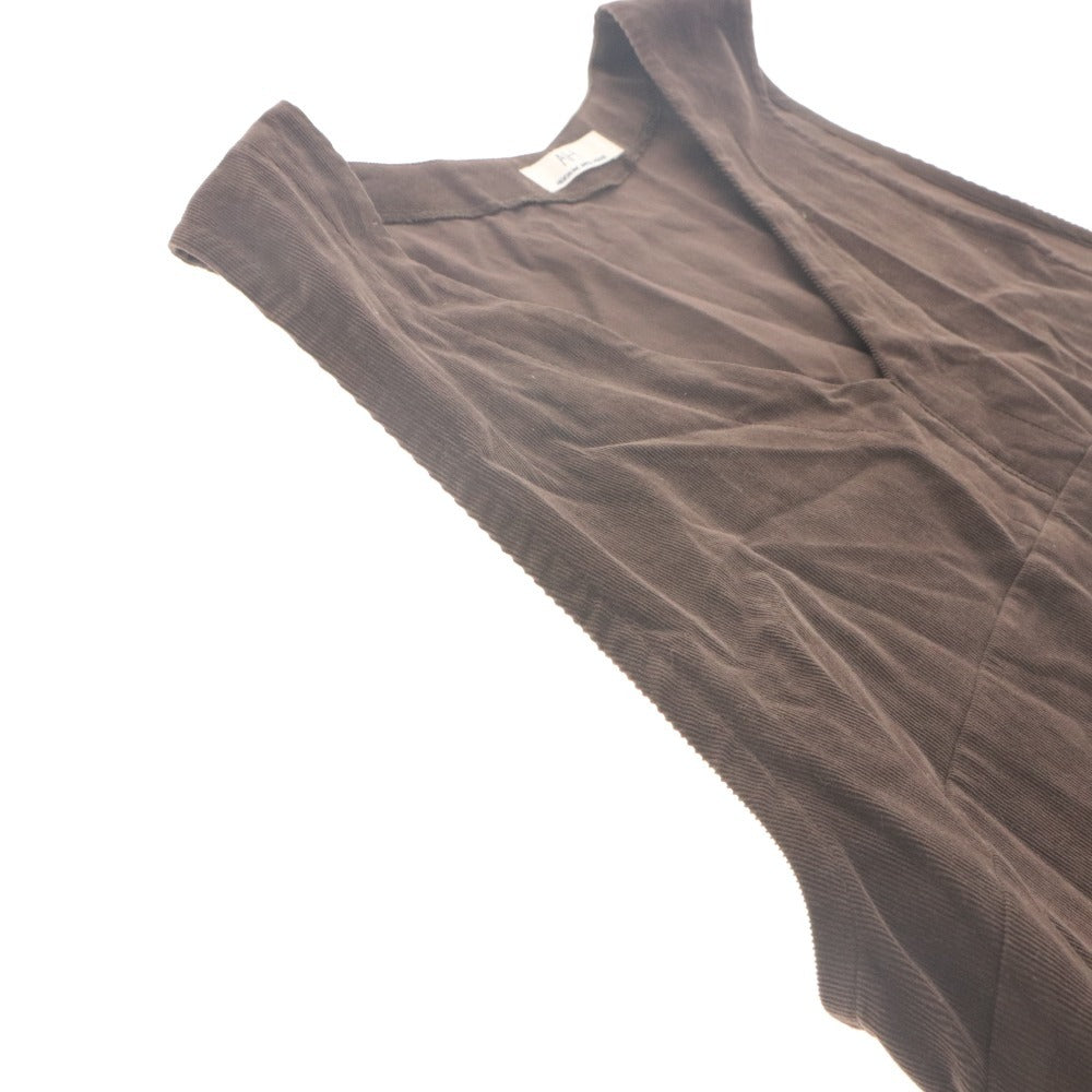 ■ APPLE HOUSE Abuchi Long Dress Jumper Skirt Sleeveless Top V-neck Women's Approximately XL Dark Brown