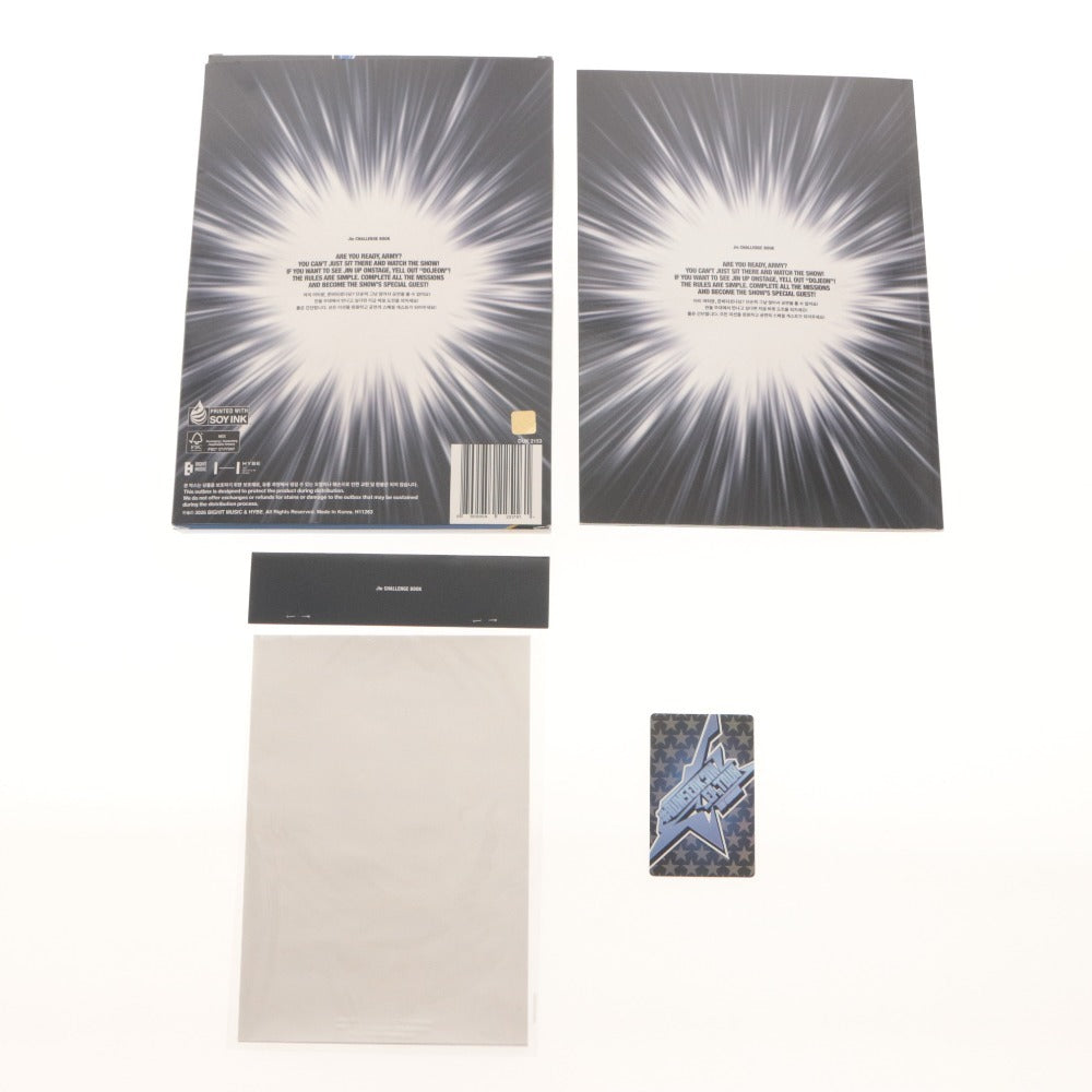 ■ BTS Jin Official Original Goods Jin CHALLENGE BOOK #RUNSEOKJIN_EP.TOUR in GOYANG with stickers, trading cards, crayons, and accessories - Unused