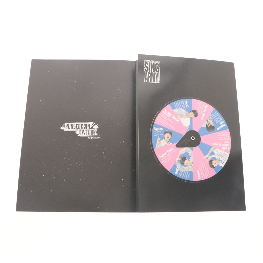 ■ BTS Jin Official Original Goods Jin CHALLENGE BOOK #RUNSEOKJIN_EP.TOUR in GOYANG with stickers, trading cards, crayons, and accessories - Unused