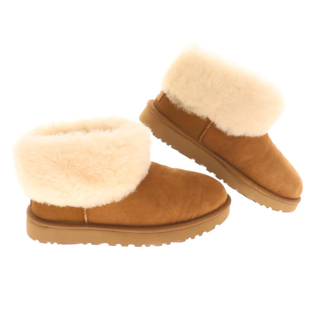 ■ UGG Sheepskin Boots Shoes 1106757 Shoes Classic Mini Fluff Women's 24.0cm Brown Box included Unused