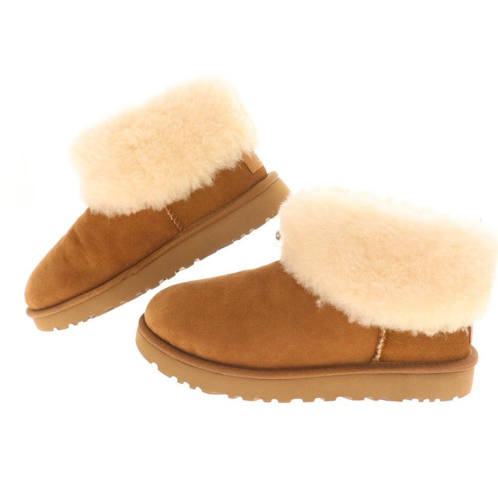 ■ UGG Sheepskin Boots Shoes 1106757 Shoes Classic Mini Fluff Women's 24.0cm Brown Box included Unused