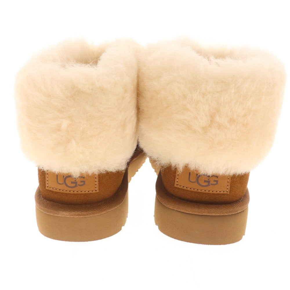 ■ UGG Sheepskin Boots Shoes 1106757 Shoes Classic Mini Fluff Women's 24.0cm Brown Box included Unused