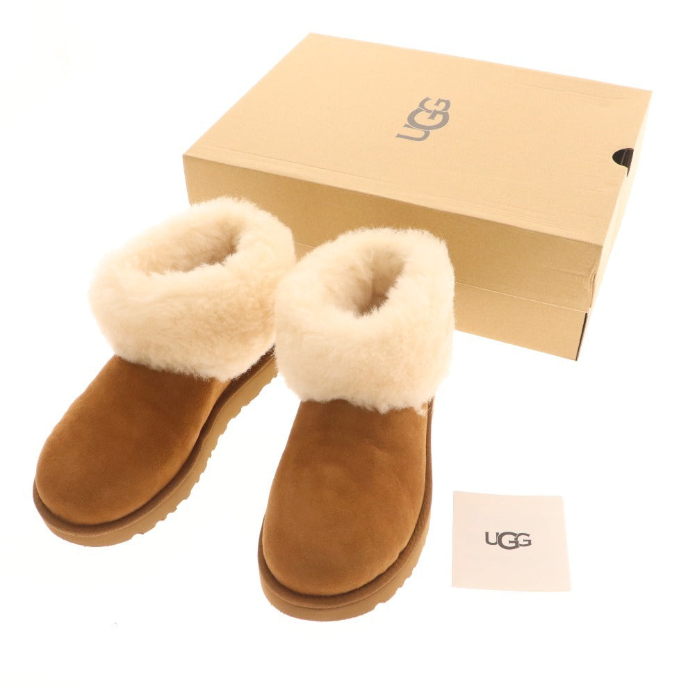 ■ UGG Sheepskin Boots Shoes 1106757 Shoes Classic Mini Fluff Women's 24.0cm Brown Box included Unused