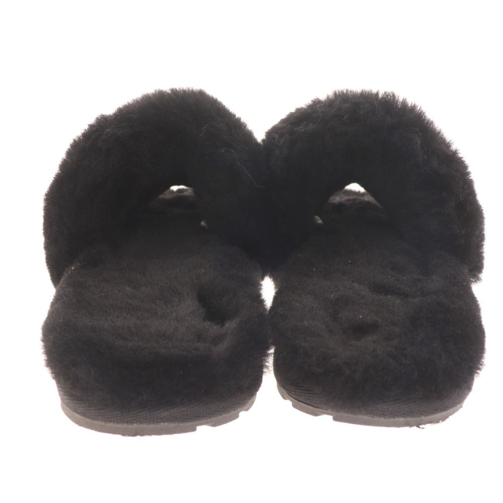 ■ エミュー サンダル スリッパ シューズ 靴 ファー レディース 25.0cm ブラック 箱付き 未使用