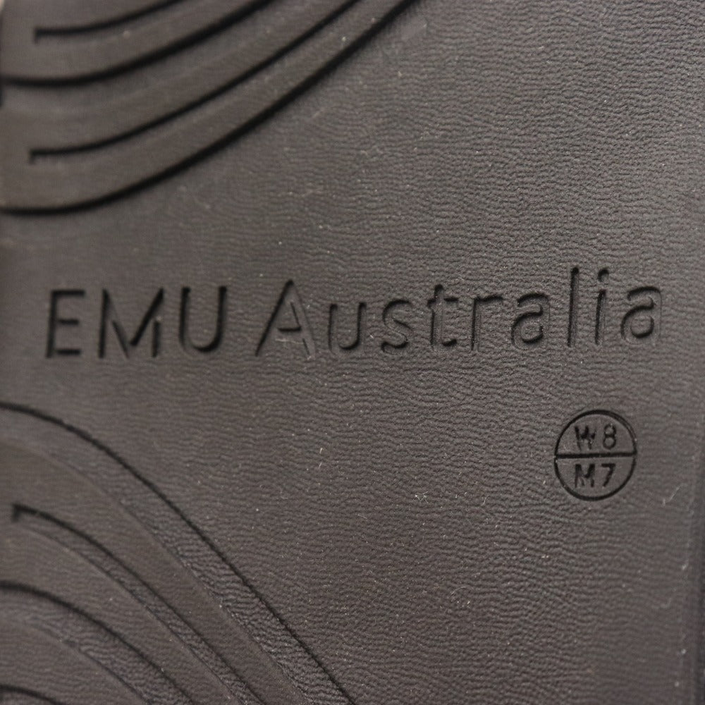 ■ エミュー サンダル スリッパ シューズ 靴 ファー レディース 25.0cm ブラック 箱付き 未使用