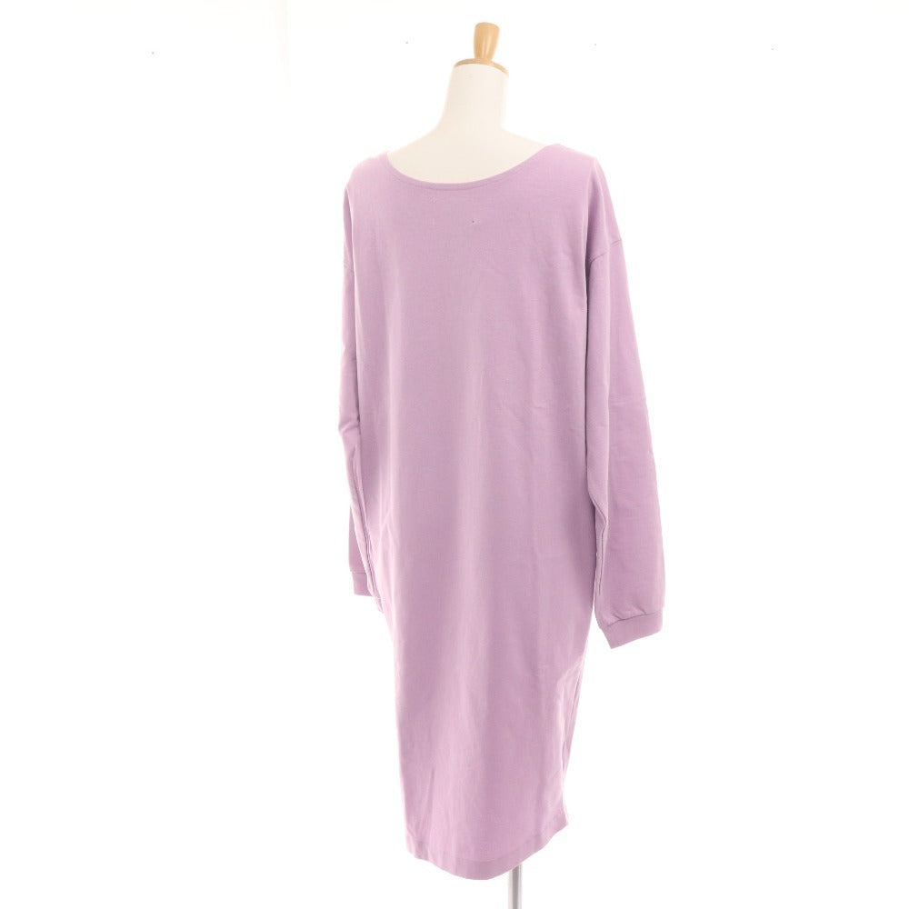 ■ イウエンマトフ カットソー ワンピース 長袖 ロング丈 トップス ボトムス スリット レディース F パープル タグ付き 未使用