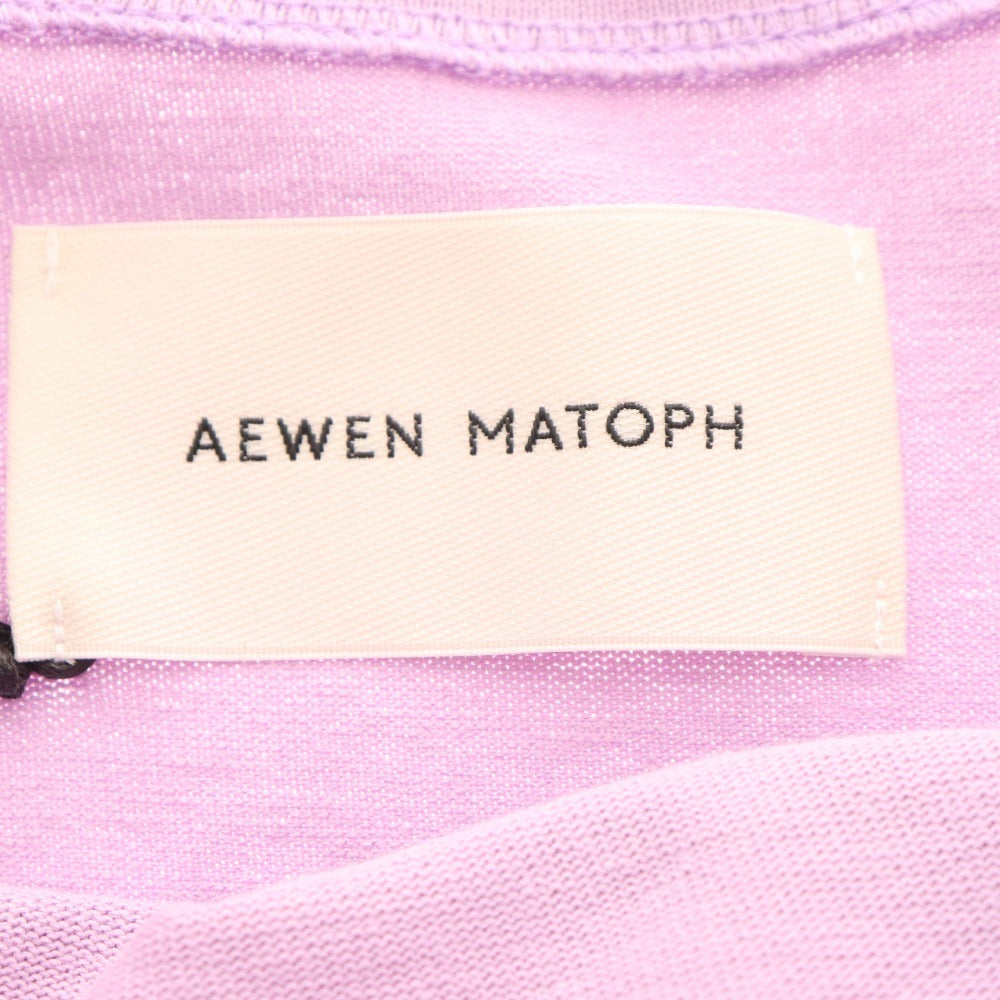 ■ イウエンマトフ カットソー ワンピース 長袖 ロング丈 トップス ボトムス スリット レディース F パープル タグ付き 未使用