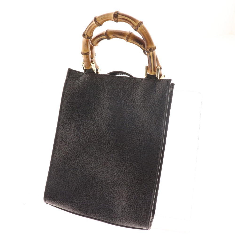 ■ マッキントッシュ フィロソフィー ハンドバッグ ショルダーバッグ 鞄 牛革 持ち手バンブー レディース ブラック