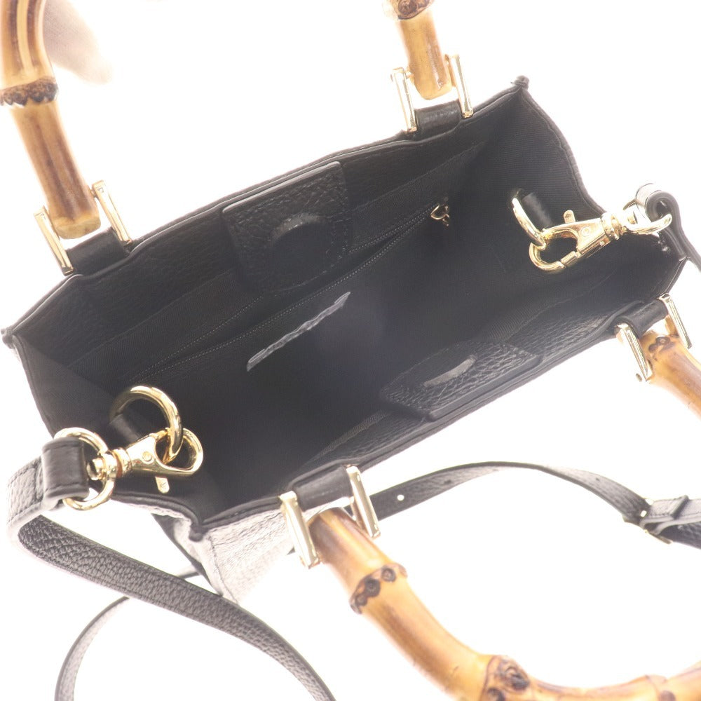 ■ マッキントッシュ フィロソフィー ハンドバッグ ショルダーバッグ 鞄 牛革 持ち手バンブー レディース ブラック