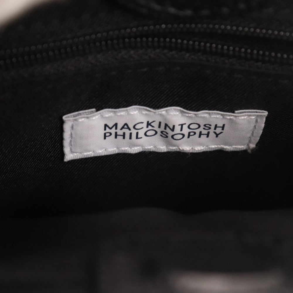 ■ マッキントッシュ フィロソフィー ハンドバッグ ショルダーバッグ 鞄 牛革 持ち手バンブー レディース ブラック