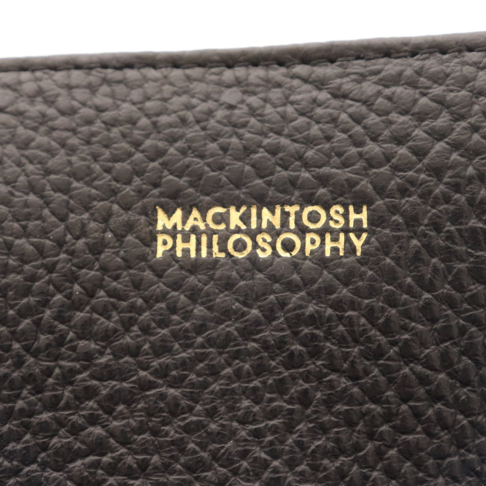 ■ マッキントッシュ フィロソフィー ハンドバッグ ショルダーバッグ 鞄 牛革 持ち手バンブー レディース ブラック