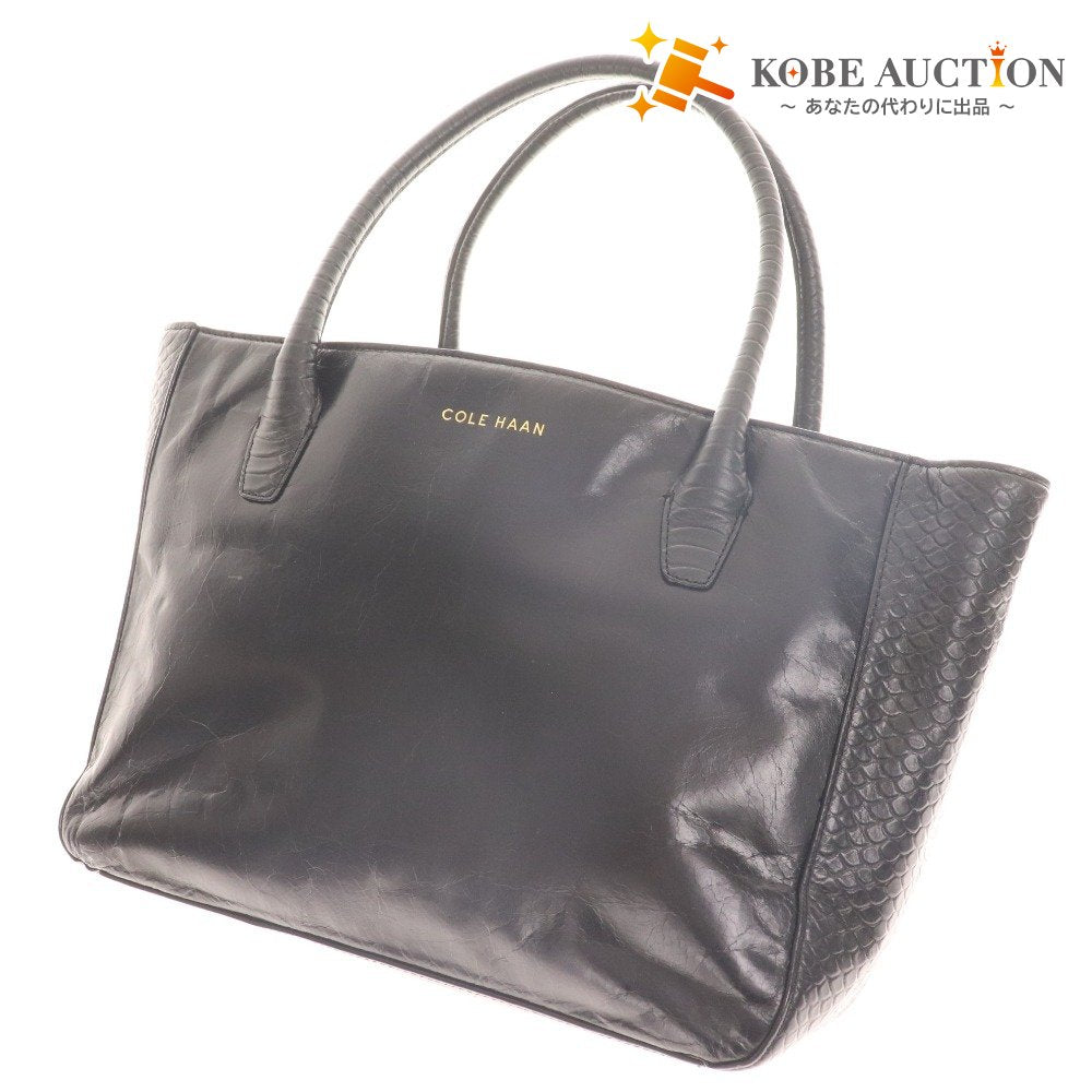 ■ コールハーン トートバッグ ハンドバッグ 鞄 レザー レディース 黒 ブラック ショルダー付き
