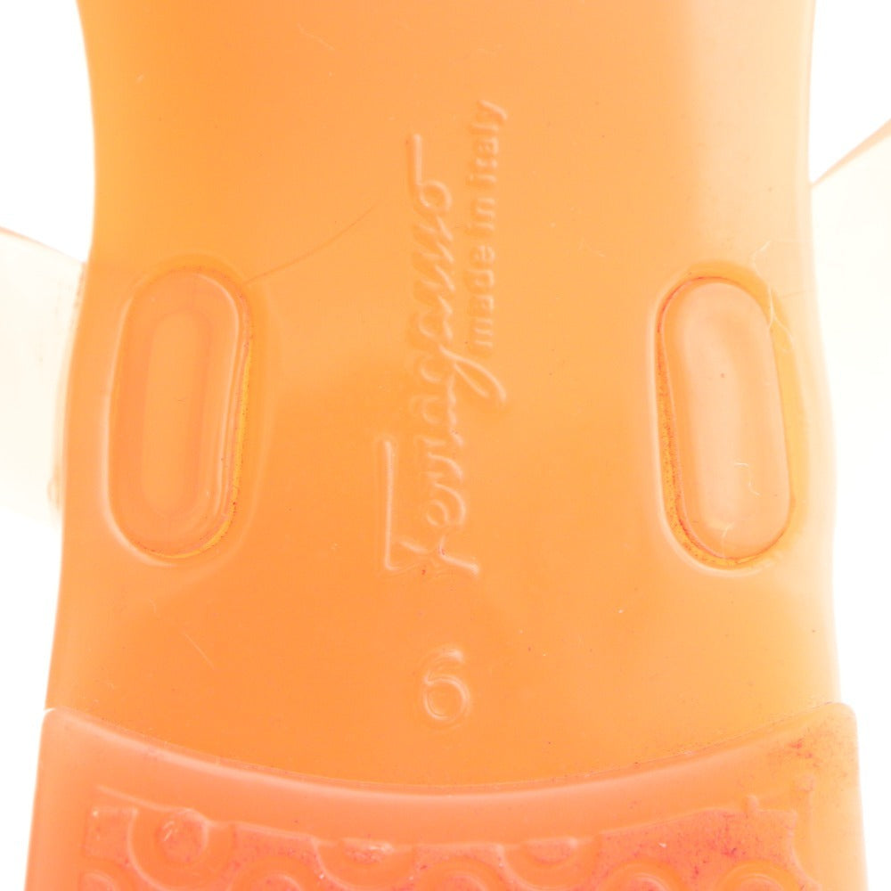 ■ サルヴァトーレフェラガモ トングサンダル ラバーシューズ 靴 リボン ロゴ レディース 6 ピンク 袋付き