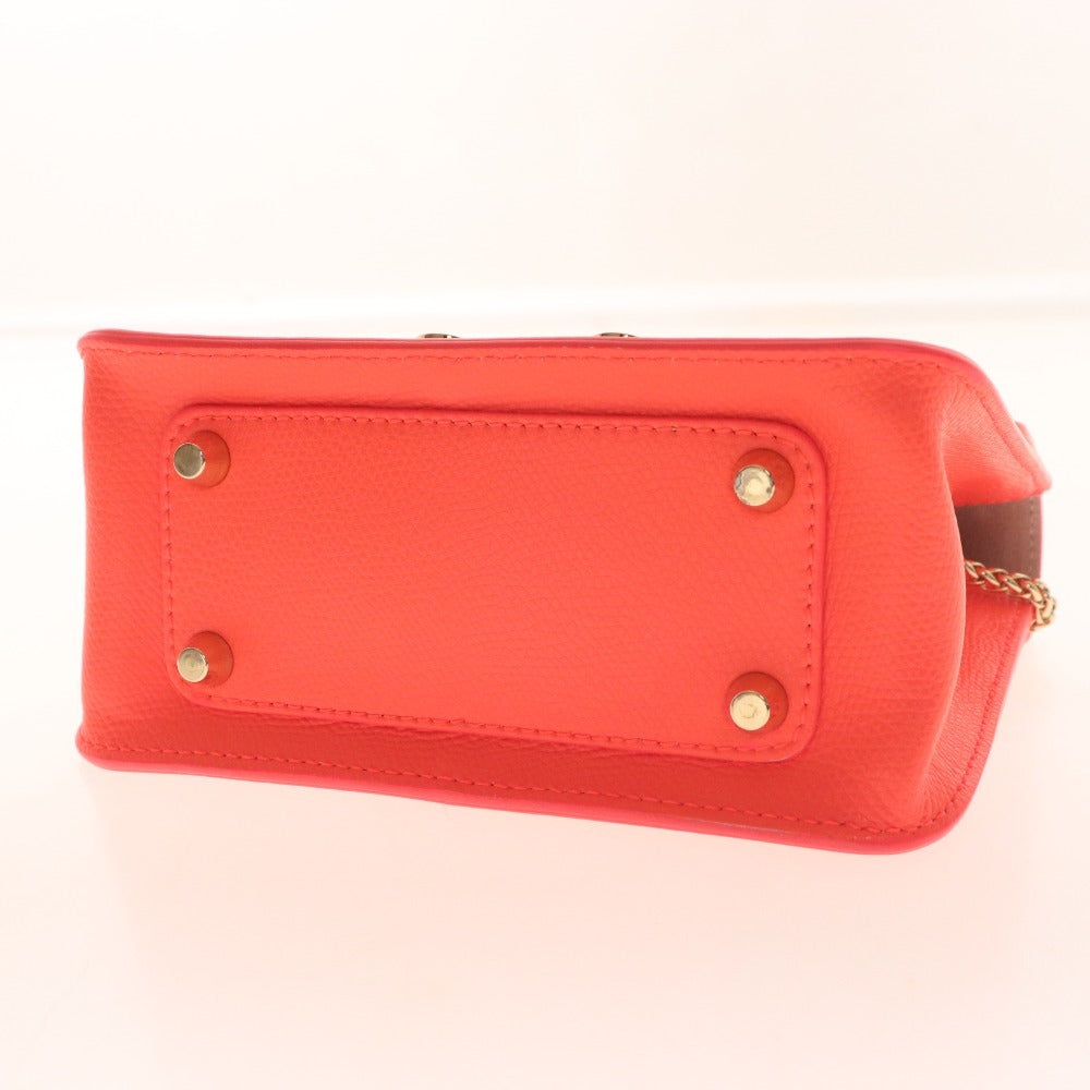 ■ フルラ ミニショルダー バッグ 鞄 メトロポリス レザーチェーン レディース オレンジ系 ピンク系 袋付き 未使用