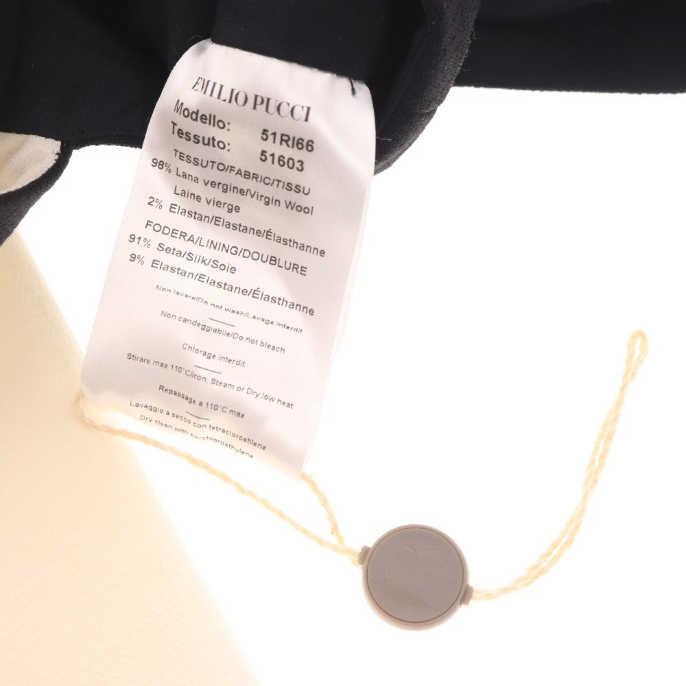 ■ エミリオプッチ ワンピース 半袖 トップス ボトムス ウエストスリット バイカラー レディース 44 ホワイト ブラック タグ付き 未使用