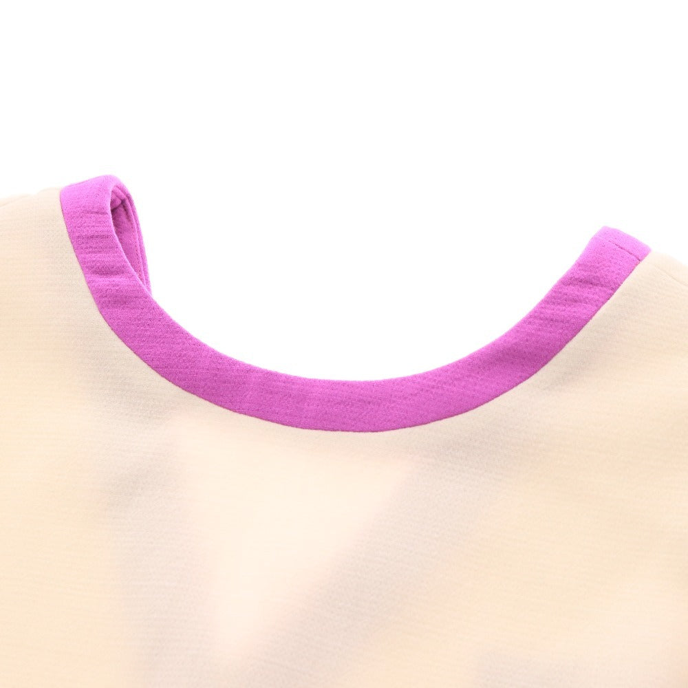 ■ エミリオプッチ ワンピース ドレス ノースリーブ ひざ丈 トップス ボトムス 裾フリル レディース 44 ホワイト 未使用