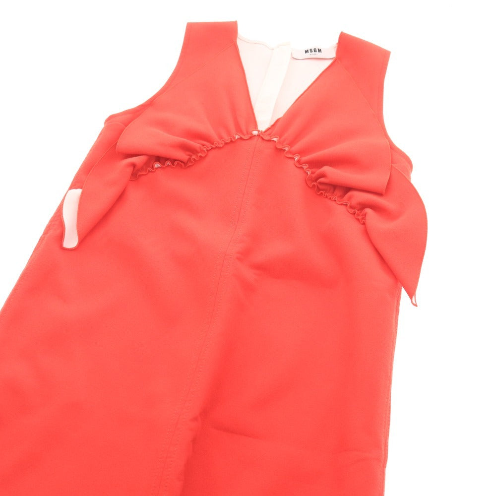 ■ MSGM エムエスジーエム ワンピース ノースリーブ トップス ボトムス フリル ひざ丈 レディース 42 （9号 M～L相当）レッド